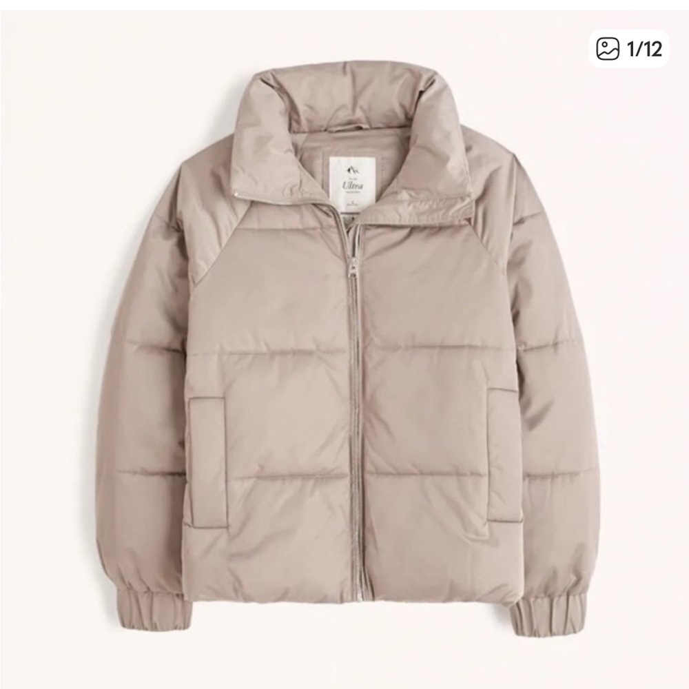 Abercrombie & Fitch Taupe Puffer Jacket Ultra Collection